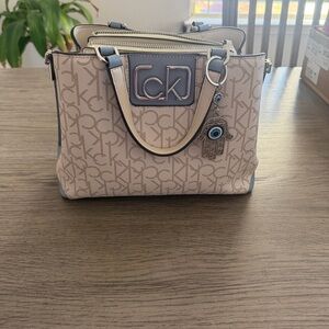 Calvin Klein Beige and Gray Satchel